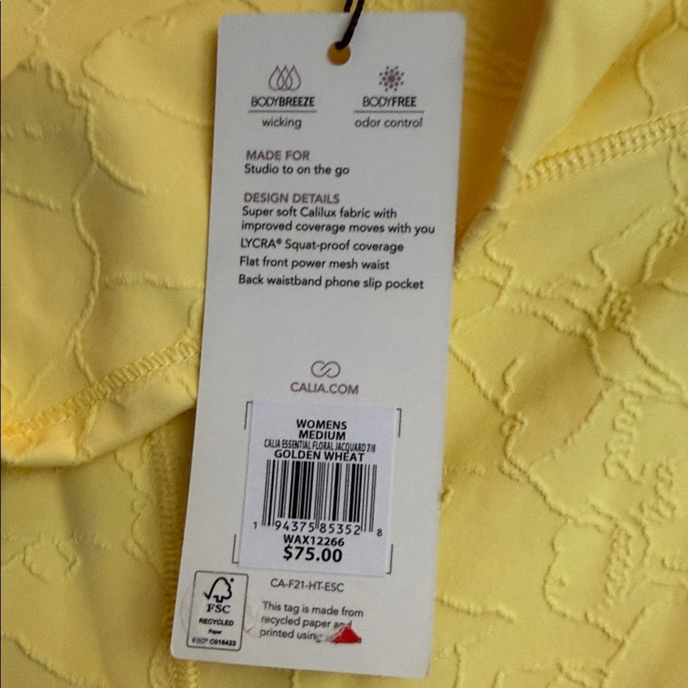 Sunny Yellow Women's Leggings. CAJA # 4 - Picture 5 of 10
